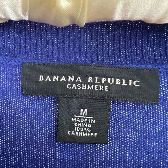Banana Republic Cashmere Argyle Sweater — Blue/Gray — Women’s M - Picture 5 of 8